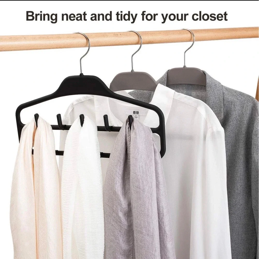 Black Multi-Hook Belt Tie‎ Scarf Accessory Closet Organizer Hanger 11 Hooks